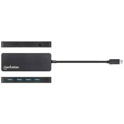 Manhattan 164924 USB Hub 3 + 1 port USB-A USB 3.2 Gen1 5 GBit/s s konektorem USB C černá 164924