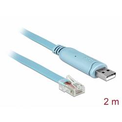 Delock USB adaptér USB 1.1, USB 2.0 USB-A zástrčka, konektor rj45 2.00 m modrá 64185