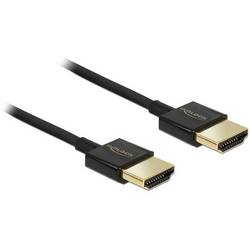 Delock HDMI kabel Zástrčka HDMI-A 2 m černá 84773 pozlacené kontakty, 4K UHD, kroucený , třížilový stíněný HDMI kabel