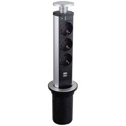 LEDmaxx TSD001 zásuvkový sloupek 3násobný hliník, černá 1 ks