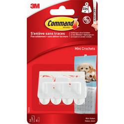 3M Miniaturní háček Command™ (d x š x v) 29 x 22 x 11 mm bílá Množství: 3 ks