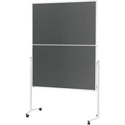 Magnetoplan moderační tabule 2111301 (š x v) 1200 mm x 1500 mm plsť šedá, bílá oboustranně použitelné, včetně koleček, nástěnka 2111301