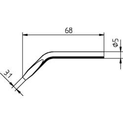 Ersa 0032JD pájecí hrot dlátový, zahnutý Velikost hrotů 3.10 mm Obsah 1 ks