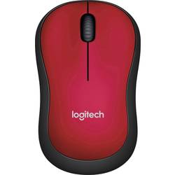 Logitech M185 optická drátová myš, bezdrátový, 3 tlačítko, 1000 dpi, červená