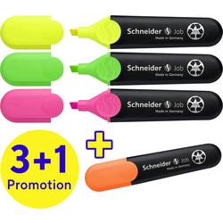 Schneider Schreibgeräte zvýrazňovač textu Textmarker Job 4er Etui sortiert, 3+1 Aktion 115094 4 ks