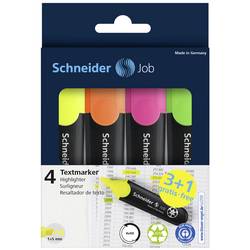 Schneider Schreibgeräte zvýrazňovač textu Textmarker Job 4er Etui sortiert, 3+1 Aktion 115094 4 ks