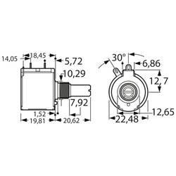 Bourns 3549S-1AA-103A drátový potenciometr, 2 W, 10 kΩ, 1 ks
