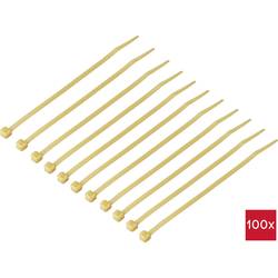 TRU COMPONENTS TC-12533328, stahovací pásky, 3.6 mm, 150 mm, světle hnědá, pro použití při vysokých teplotách, 100 ks
