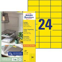 Avery-Zweckform 3451 univerzální etikety 70 x 37 mm papír žlutá 2400 ks trvalé inkoustová tiskárna, laserová tiskárna, barevná laserová tiskárna, kopírka