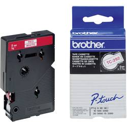 páska do štítkovače Brother TC TC-292 plast Barva pásky: bílá Barva písma:červená 9 mm 7.7 m
