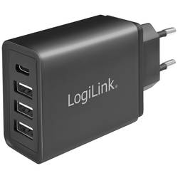 LogiLink Ladegerät USB nabíječka, 1x USB-C®, 3x USB A, 15 W, černá