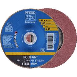 PFERD TOOLS 67746185 PFC 180 A 60 PSF STEELOX vějířovitý brusný kotouč Průměr 180 mm Ø otvoru 22.23 mm Zrnitost 60 nerezová ocel, ocel 10 ks