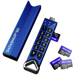 iStorage IS-FL-DSD-256-SP externí čtečka paměťových karet 64 GB modrá IS-FL-DSD-256-SP USB-C® 3.2