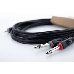 Cordial 14862 audio Y adaptér [1x jack zástrčka 3,5 mm - 2x jack zástrčka 6,3 mm (mono)] PVC plášť, dvoužilové vedení