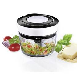 Qdesign 190-033 Ruční mini sekáček na zeleninu, černá/bílá