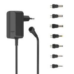 Hama 00223612 zásuvkový napájecí adaptér s redukcemi, nastavitelný 12 V 0.6 A 7.20 W
