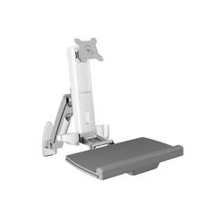 ICY BOX IB-MS600-W, Sit-Stand-Workstation mit Wandhalter für ein Monitor bis zu 24 1násobné držák na zeď pro monitor 25,4 cm (10) - 61 cm (24) stříbrná, šedá,