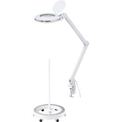 TOOLCRAFT 2391156+2389201 Lupa s LED osvětlením, 60 SMD LED, 3D, 1,75 x vč Pojízdný kulatý stativ zvětšení=1.75 x 127 mm Třída energetické účinnosti 2021 F (A