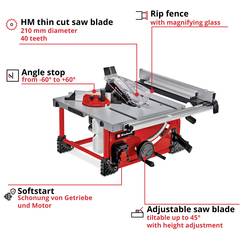 Einhell Akku-Tischkreissäge TE-TS 36/210 Li – Solo akumulátorová abrazivní pila 210 mm