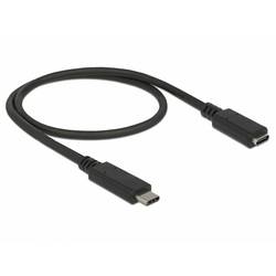 Delock Kabel USB-C USB-C ® zástrčka, USB-C ® zásuvka 0.50 m černá 85532