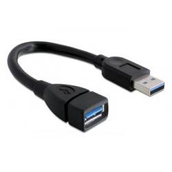 Delock USB kabel USB 3.0 USB-A zástrčka, USB-A zásuvka 0.15 m černá 82776