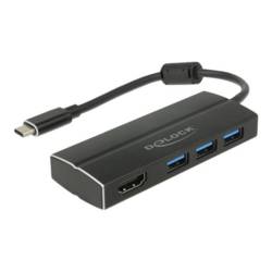 Delock 63931 USB-C® (USB 3.1) Multiport hub černá