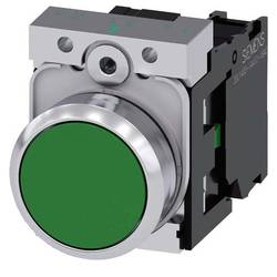 Siemens 3SU11500AB401BA0 3SU1150-0AB40-1BA0 tlačítko kovový přední prstenec, Vysoký lesk , plochý hmatník zelená 1 ks