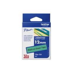 etikety Brother TZe, TZ TZe-731 PET Barva pásky: zelená Barva písma:černá 12 mm 8 m