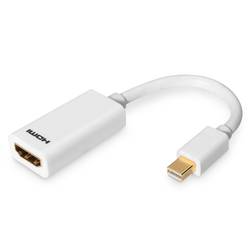 Digitus AK-340411-001-W DisplayPort / HDMI adaptér [1x mini DisplayPort zástrčka - 1x HDMI zásuvka] bílá 15.00 cm