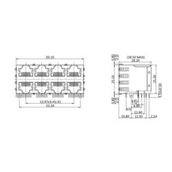 econ connect 3022S4, RJ45 konektor, zásuvka, vestavná horizontální, kov, 1 ks