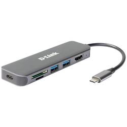 D-Link DUB-2327 6 portů USB-C® (USB 3.1) Multiport hub antracitová