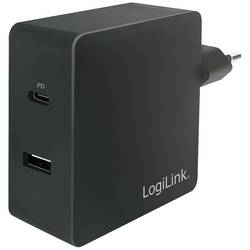 LogiLink Ladegerät USB nabíječka, 1x USB A , 1x USB-C®, 65 W, Dodávka energie, černá