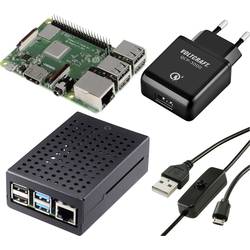 TRU COMPONENTS Pure Set Raspberry Pi® 3 B+ 1 GB 4 x 1.4 GHz vč. napájecího zdroje, vč. pouzdra