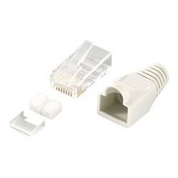 LogiLink MP0021 Konektor RJ45 CAT 6, stíněný MP0021 zástrčka, rovná počet pólů: 8P8C šedá 100 ks