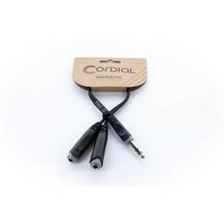 Cordial 14882 jack audio Y adaptér [1x jack zástrčka 6,3 mm (stereo) - 2x jack zásuvka 6,3 mm (stereo)] 0.30 m černá PVC plášť, dvoužilové vedení