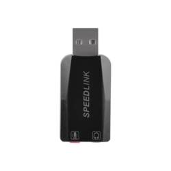 SpeedLink Vigo mikrofonový přijímač na sluchátka (jack 3,5 mm), na mikrofon (jack 3,5 mm) černá