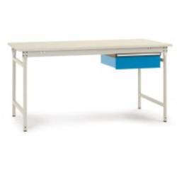 Manuflex BB5251.0002 Kompletní servírovací stolek základní stacionárně s Melamin-Platte + jednotlivé zásuvky, Šxhxv: 1500 x 800 x 780 mm šedobílá (RAL 7035)