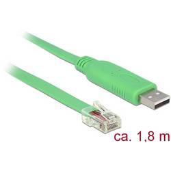 Delock Adaptérový kabel USB A na RJ45 USB 2.0 USB-A zástrčka, konektor rj45 1.80 m zelená 62960