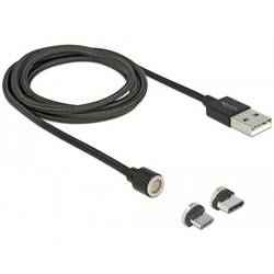 Delock USB kabel USB 2.0 USB-A zástrčka, USB-C ® zástrčka, USB Micro-B zástrčka 1.10 m černá 85723