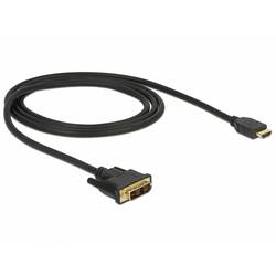 Delock DVI / HDMI kabel DVI-D 18 + 1 pól Zástrčka, Zástrčka HDMI-A 1 m černá 85582 třížilový stíněný, pozlacené kontakty HDMI kabel