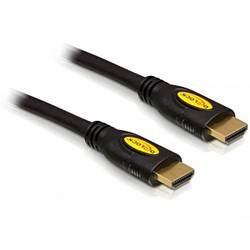 Delock HDMI kabel Zástrčka HDMI-A 1 m černá 82584 kroucený , pozlacené kontakty, třížilový stíněný, 4K UHD HDMI kabel