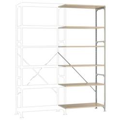 Manuflex RB2186 přístavný modul regálu oddělení , (š x v x h) 970 x 2500 x 600 mm, ocel, dřevěná podlaha, pozinkovaná
