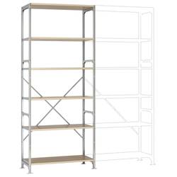 Manuflex RB2179 přístavný modul regálu oddělení , (š x v x h) 970 x 2500 x 300 mm, ocel, dřevěná podlaha, pozinkovaná