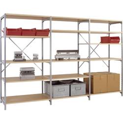 Manuflex RB2108 základní modul regálu oddělení , (š x v x h) 970 x 2000 x 500 mm, ocel, dřevěná podlaha, pozinkovaná