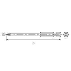 Bernstein Tools for Electronics 6-TX08-75 bit Torx Ocel HRC silně legováno E 6.3 6 ks