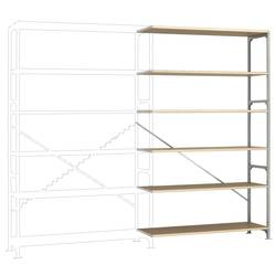 Manuflex RM2584 přístavný modul regálu oddělení , (š x v x h) 1470 x 2500 x 800 mm, ocel, dřevěná podlaha, pozinkovaná