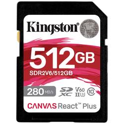 Kingston Canvas React Plus paměťová karta SDXC Retail 512 GB Class 10 UHS-II, v60 Video Speed Class
