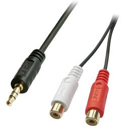LINDY 35678 Kabel jack / cinch audio adaptér [1x jack zástrčka 3,5 mm - 2x cinch zásuvka] černá