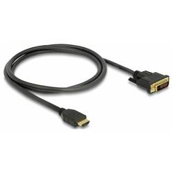 Delock HDMI / DVI kabel Zástrčka HDMI-A, DVI-D 24+1pol. Zástrčka 1 m černá 85652 třížilový stíněný, pozlacené kontakty HDMI kabel