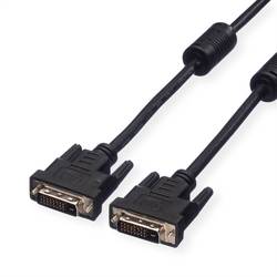 Value DVI kabel DVI-D 24+1pol. Zástrčka, DVI-D 24+1pol. Zástrčka 3.00 m černá 11.99.5535 zablokovatelný DVI kabel